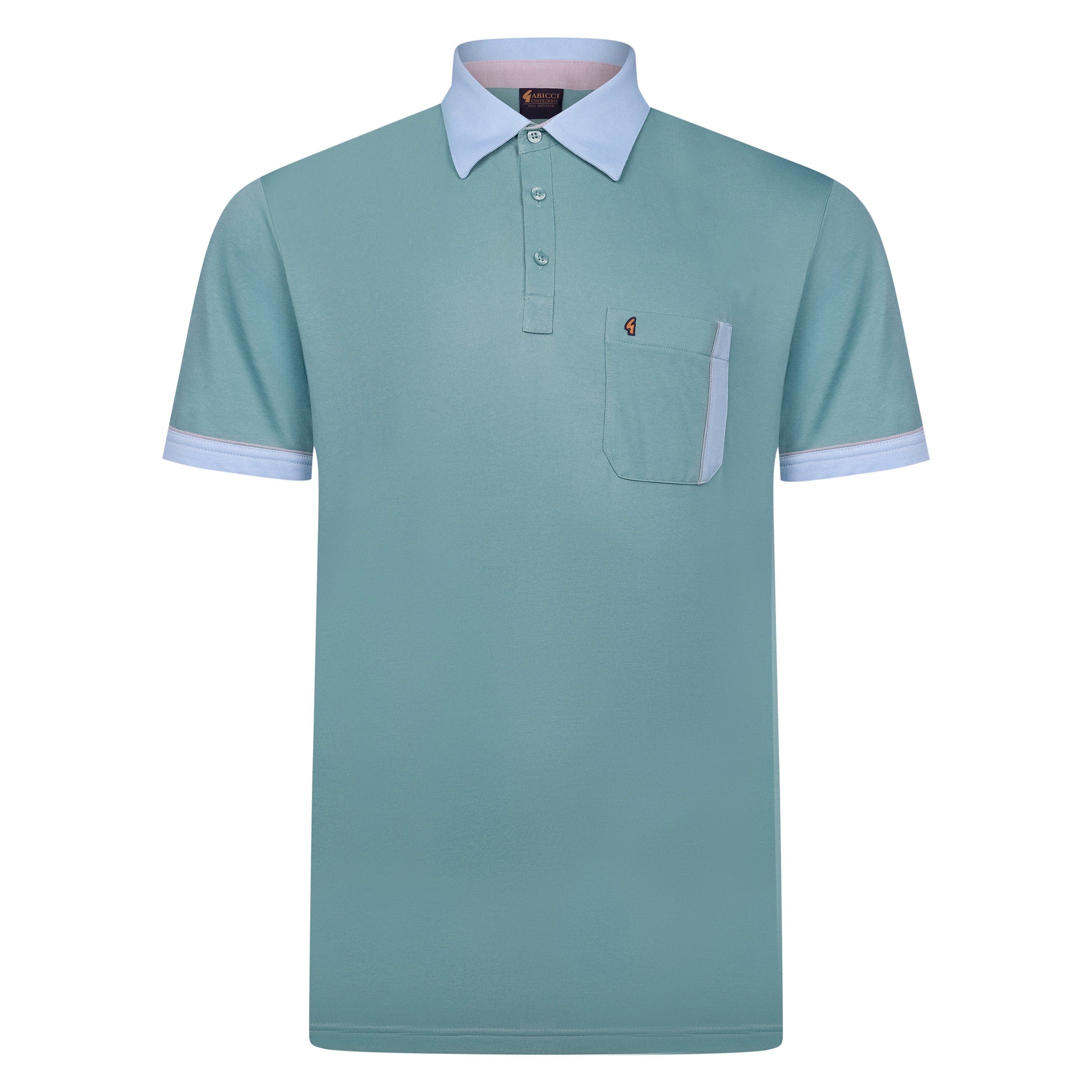 Gabicci Contrast Collar Polo Shirt - Meadow