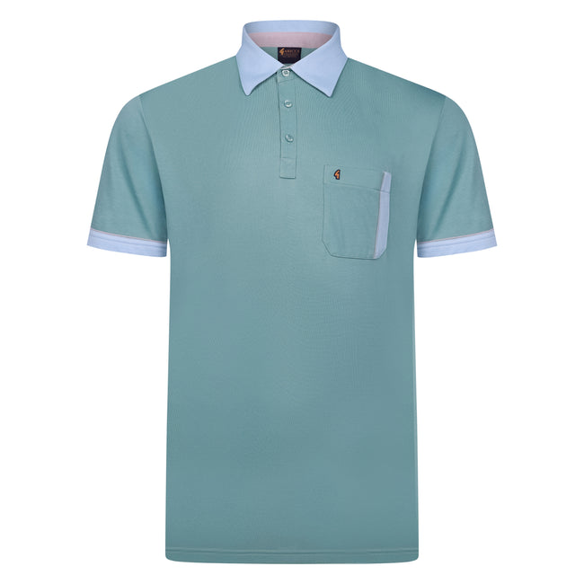 Gabicci Contrast Collar Polo Shirt - Meadow Hover Image