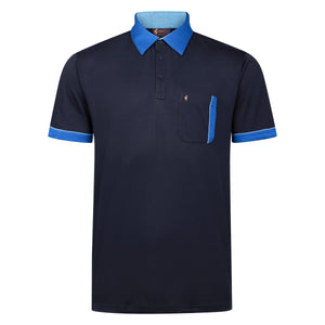 Gabicci Contrast Collar Polo Shirt - Navy