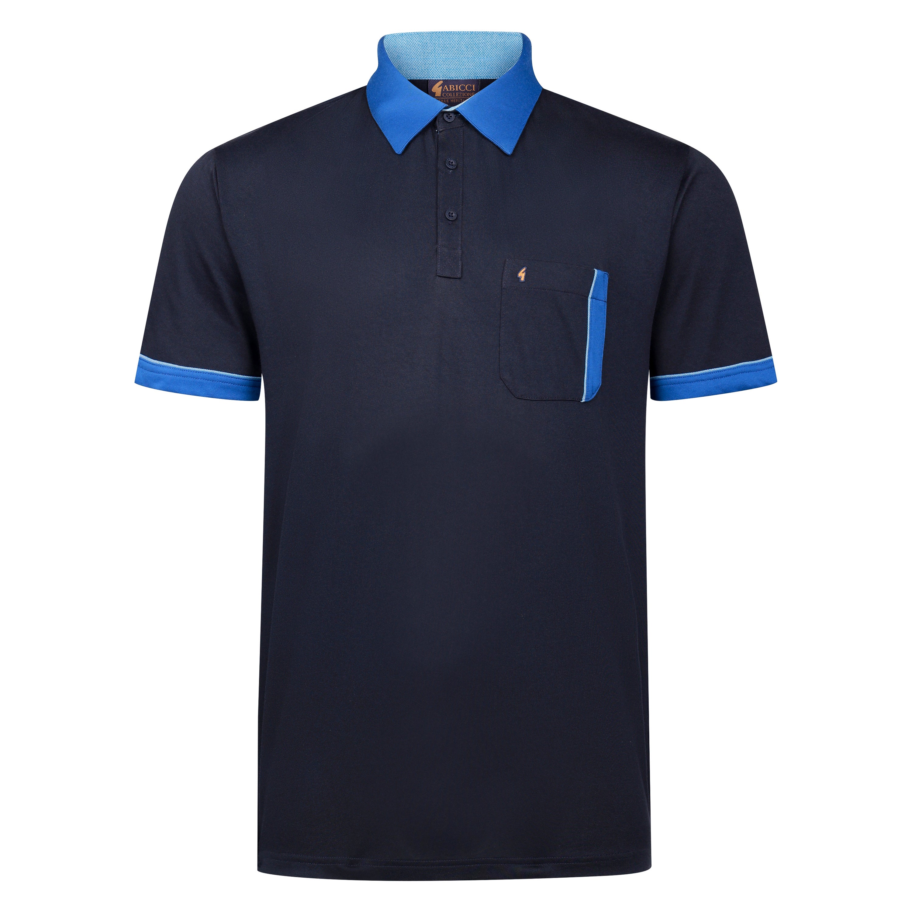 Gabicci Contrast Collar Polo Shirt - Navy