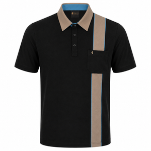 Gabicci X28 Seasonal Patterned Polo Shirt - Black
