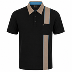 Gabicci X28 Seasonal Patterned Polo Shirt - Black