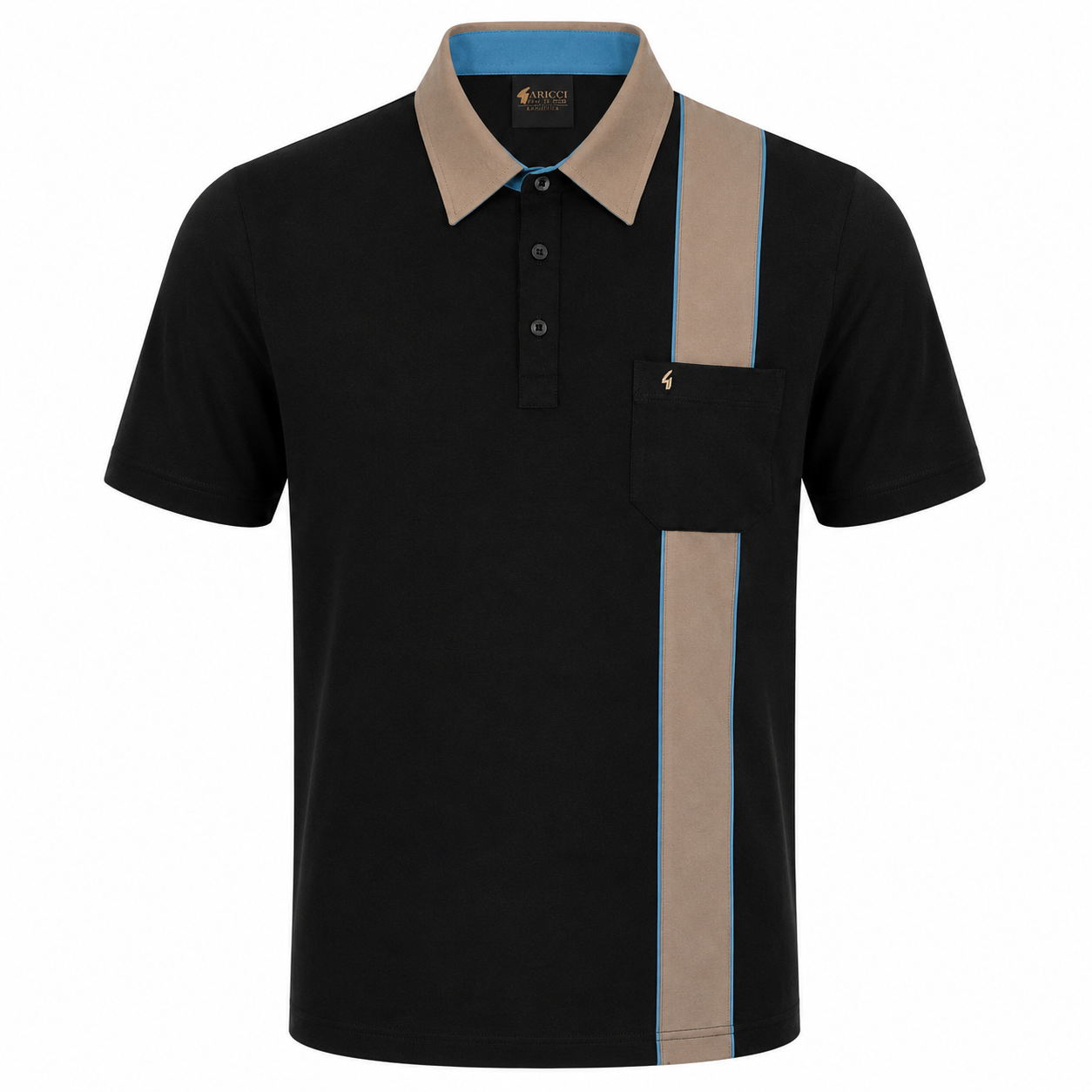 Gabicci X28 Seasonal Patterned Polo Shirt - Black