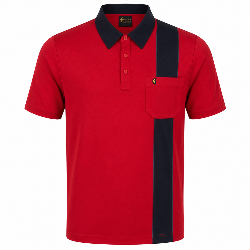 Gabicci X28 Seasonal Patterned Polo Shirt - Red