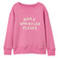 Joules Girls Sundaze Slogan Crew Neck Sweatshirt - Pink