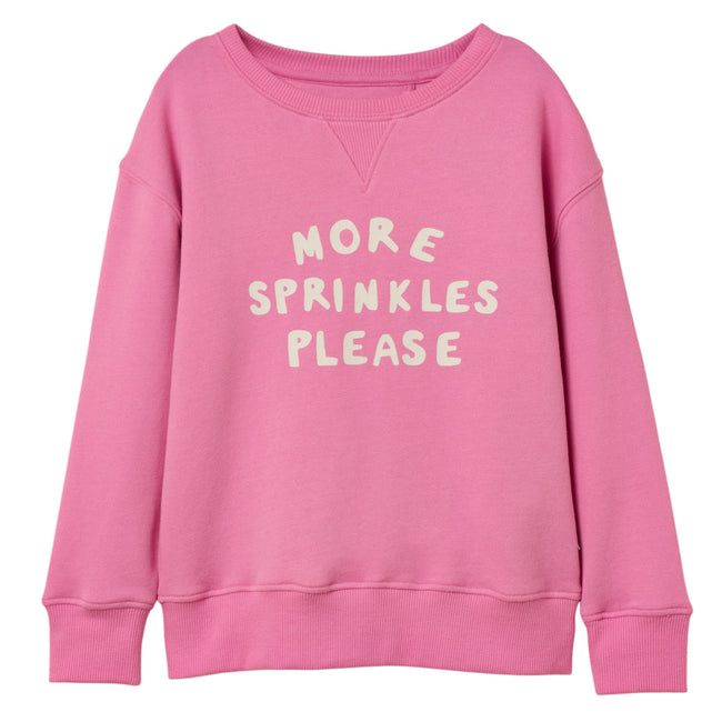 Joules Girls Sundaze Slogan Crew Neck Sweatshirt - Pink Hover Image