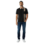 Gabicci X28 Seasonal Patterned Polo Shirt - Black