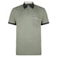 Gabicci Contrasting Collar & Cuff Patterned Jersey Polo Shirt - Sage