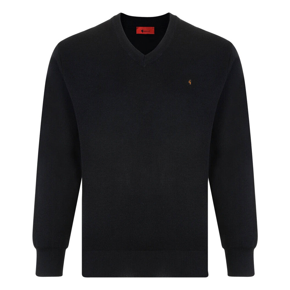 Gabicci Jumpers - K01 Classic V Neck - Black