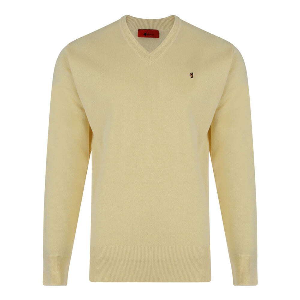 Gabicci Jumpers - K01 Classic V Neck - Corn