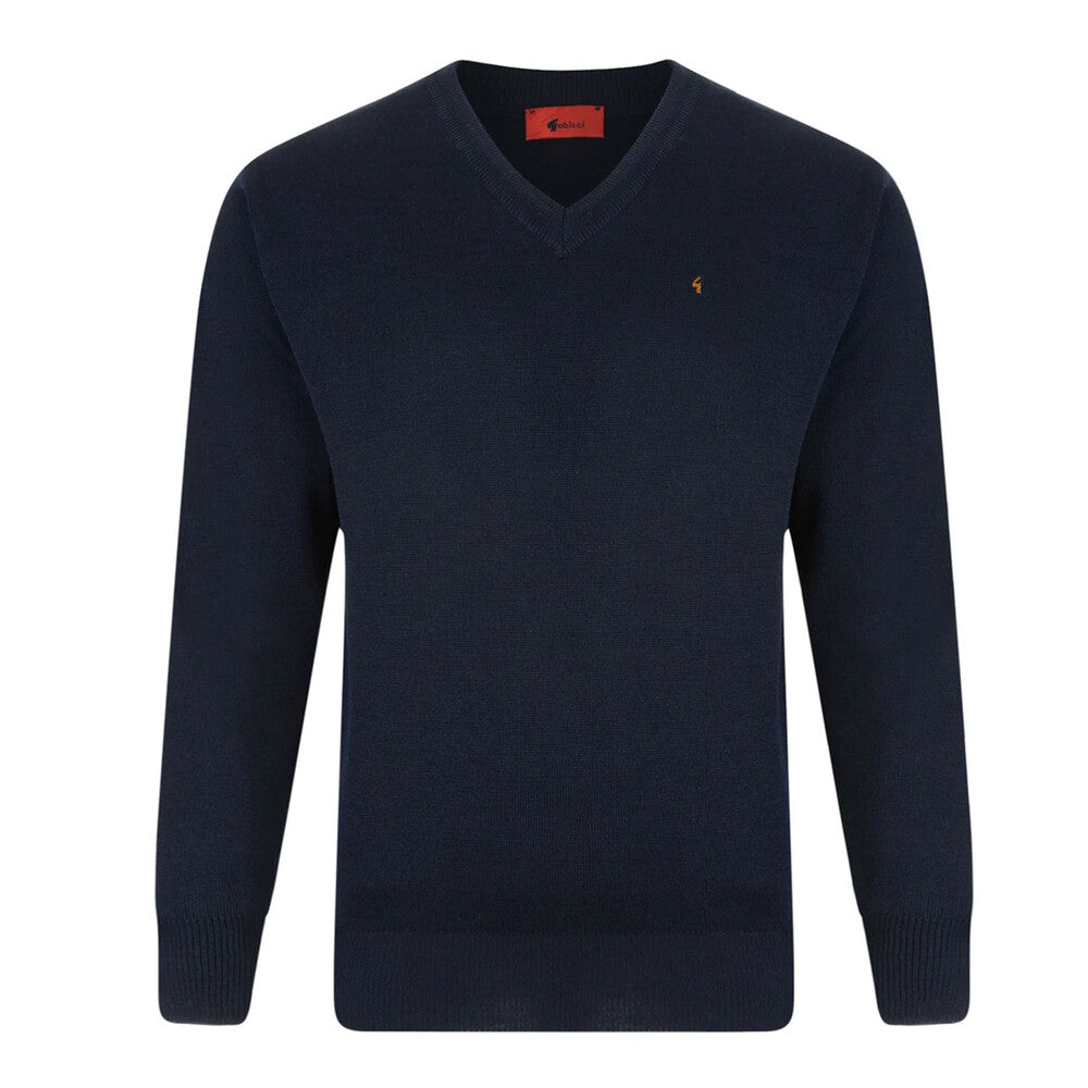 Gabicci Jumpers - K01 Classic V Neck - Navy
