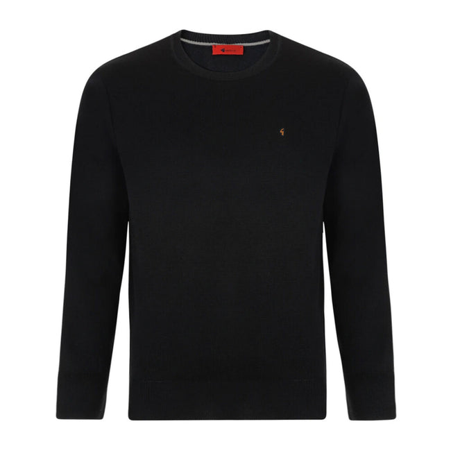 Gabicci Jumpers - K04 Classic Crew Neck - Black Hover Image