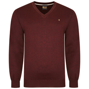 Gabicci K01 Seasonal V Neck Jumper - Claret