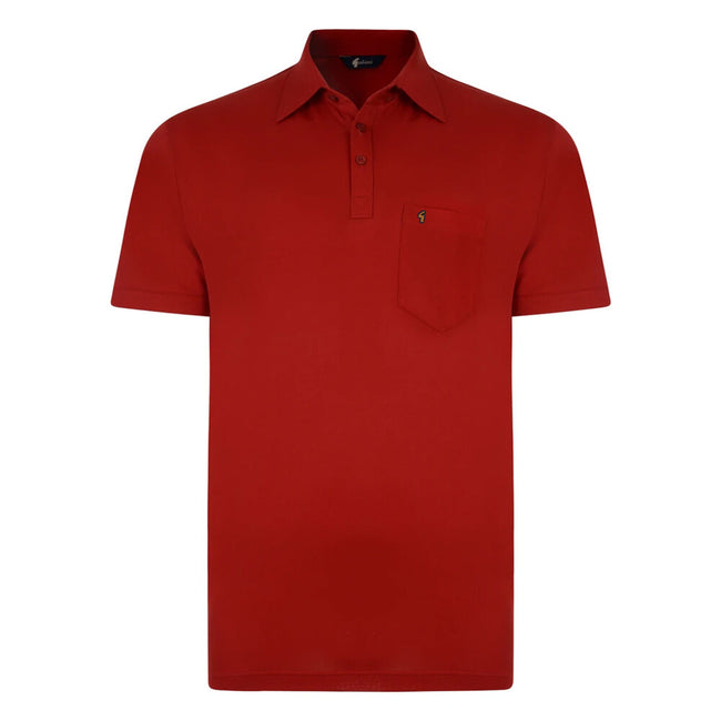 Gabicci Z05 Short Sleeved Jersey Polo Shirt - Red Hover Image