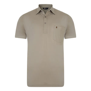 Gabicci Z05 Short Sleeved Jersey Polo Shirt - Stone