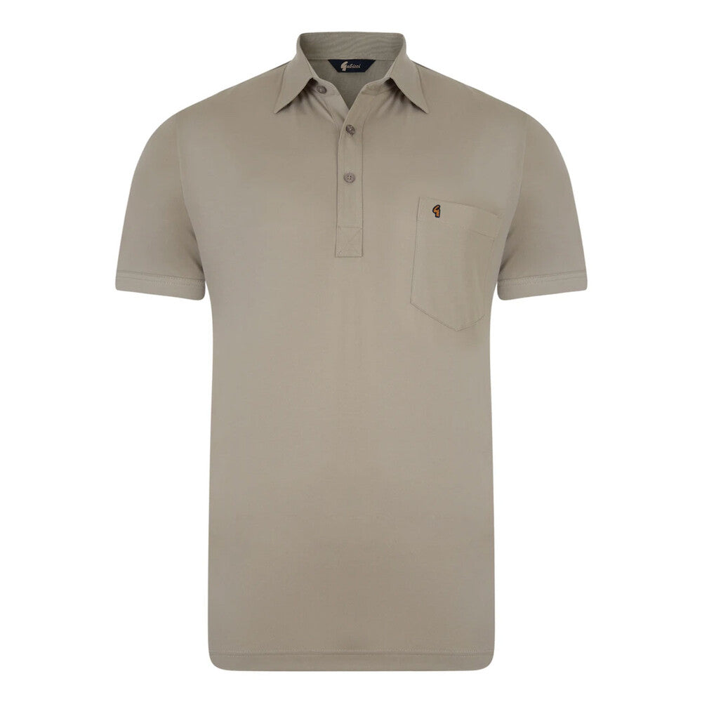 Gabicci Z05 Short Sleeved Jersey Polo Shirt - Stone
