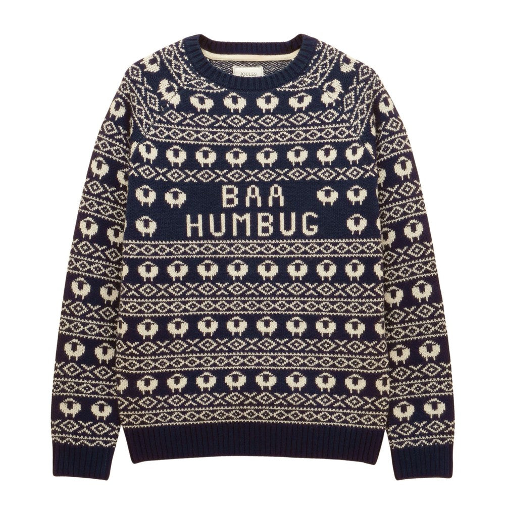 Joules Baa Humbug Christmas Jumper - Navy