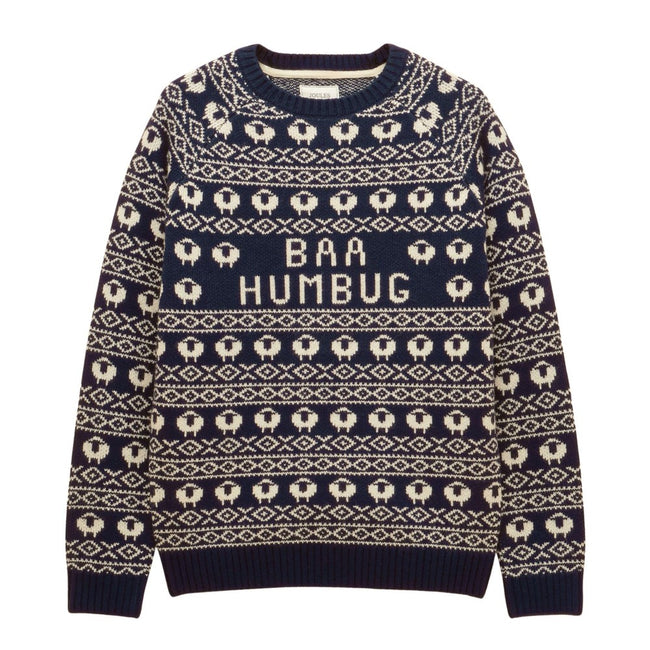 Joules Baa Humbug Christmas Jumper - Navy Hover Image