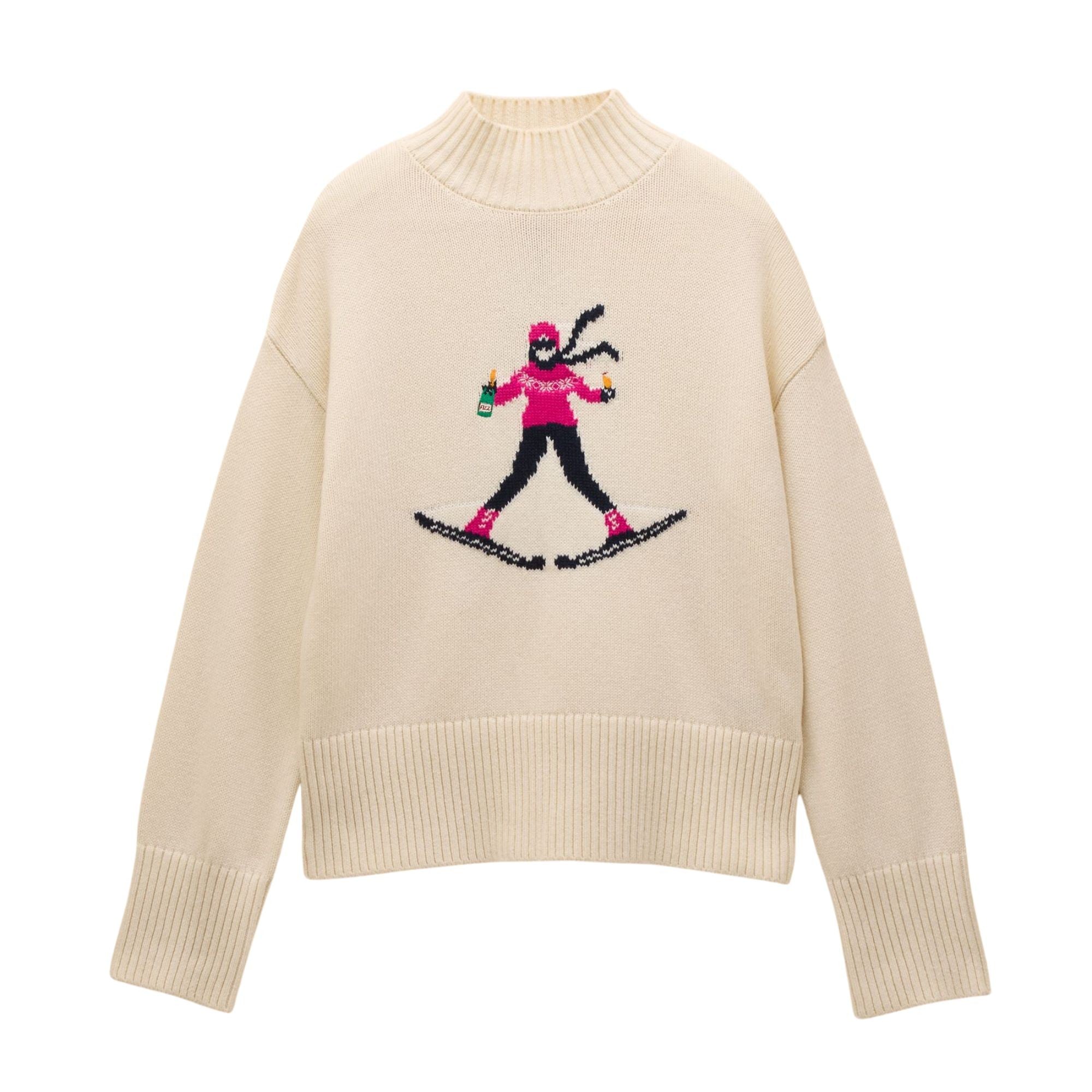 Joules Womens Abigail Cream Roll Neck Knitted Sweatshirt - Cream