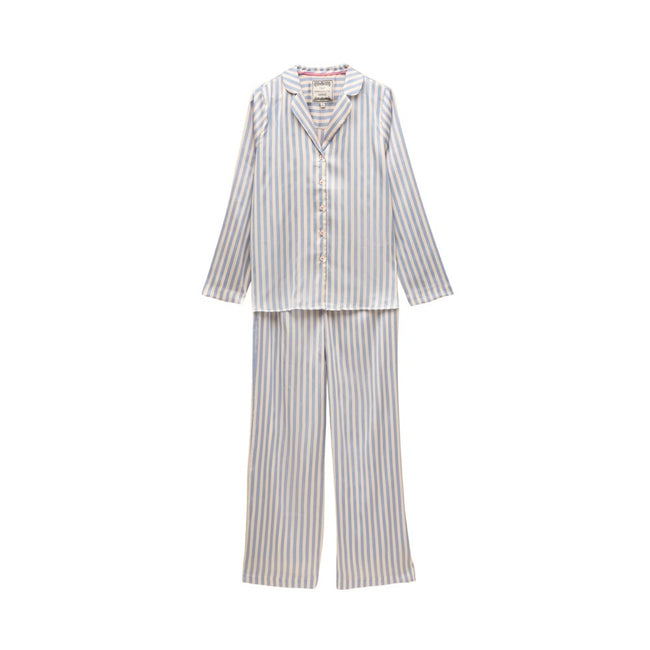 Joules Womens Bonnie Pyjama Set - Blue Stripe Hover Image