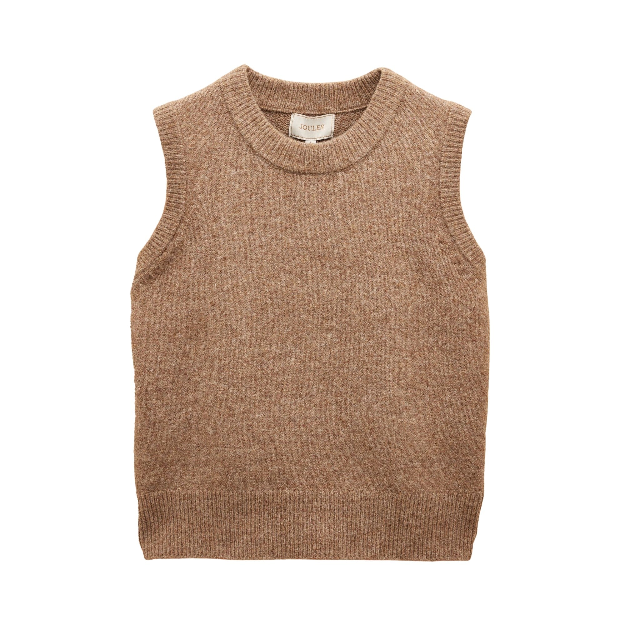 Joules Womens Holly Knitted Vest - Tan Brown