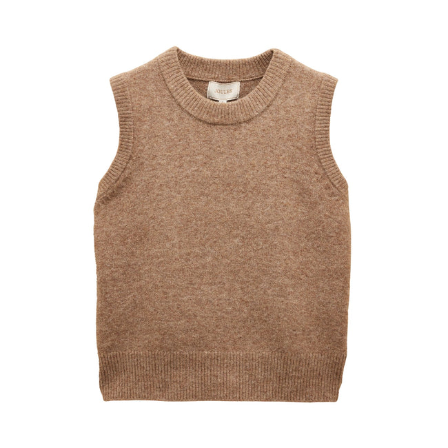 Joules Womens Holly Knitted Vest - Tan Brown Hover Image