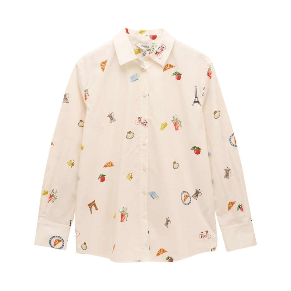 Joules Amilla Paris Print Womens Shirt - White