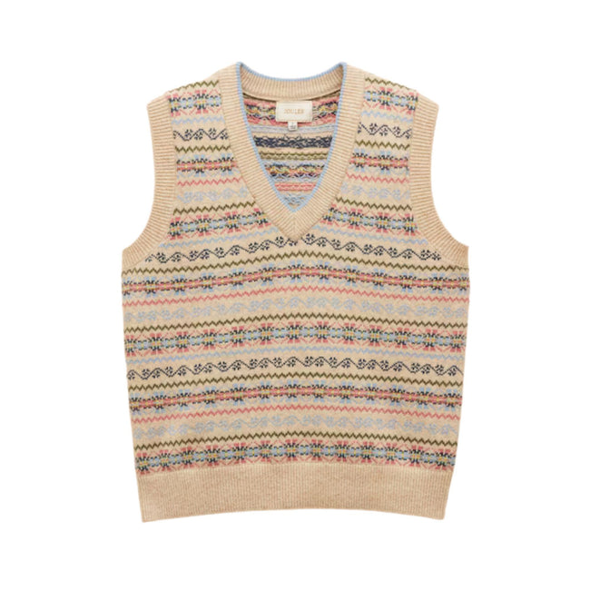 Joules Womens Islay Knitted Vest - Cream Hover Image