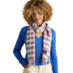Joules Womens Langtree Scarf - Pink/Grey Gingham