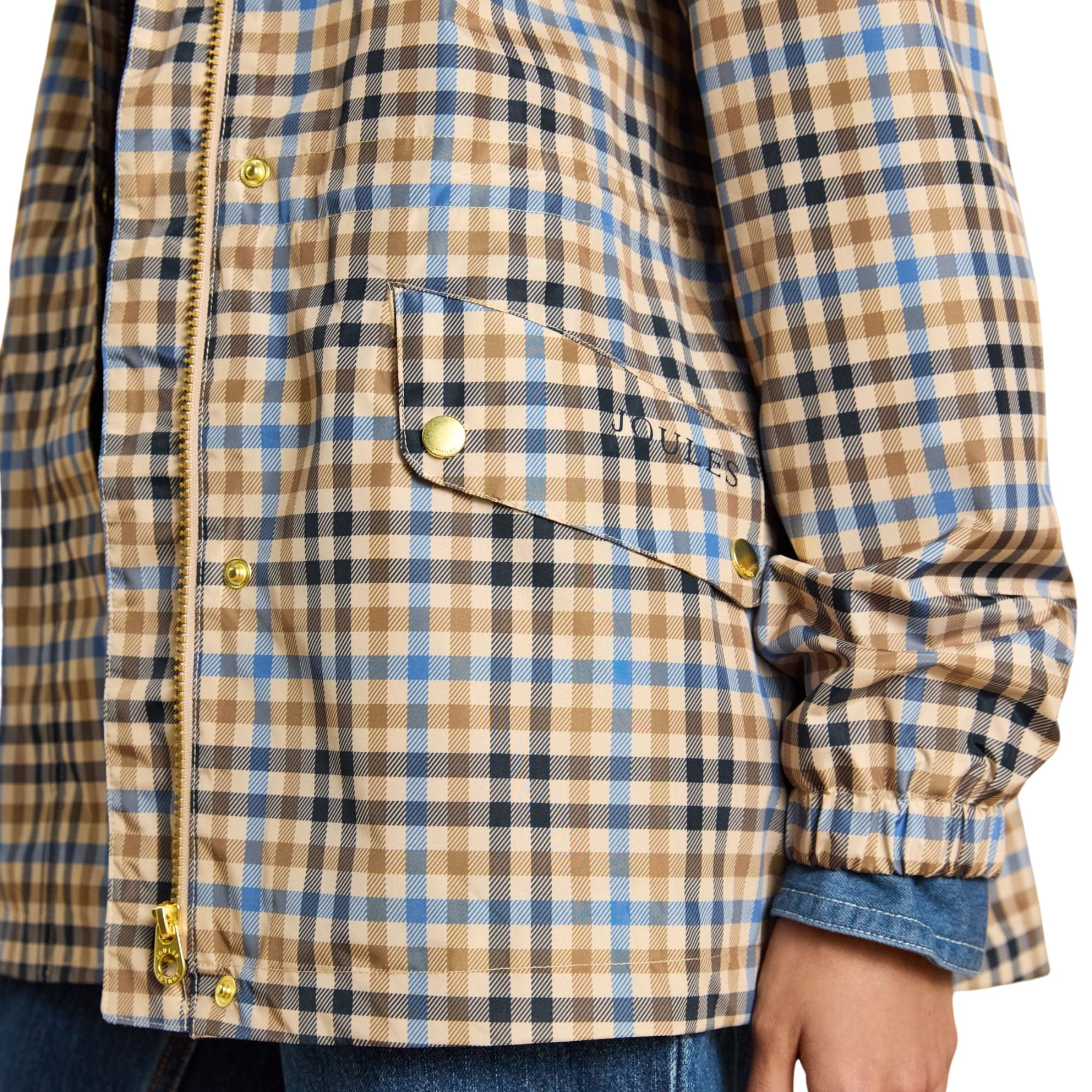 Joules Womens Everdry Coat - Tan Check