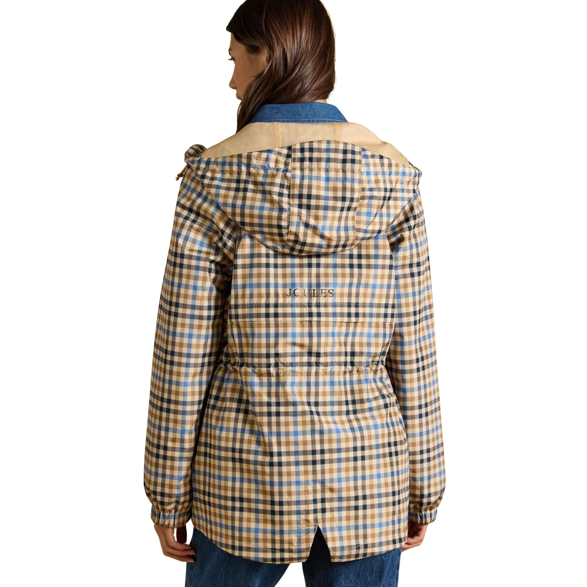Joules Womens Everdry Coat - Tan Check