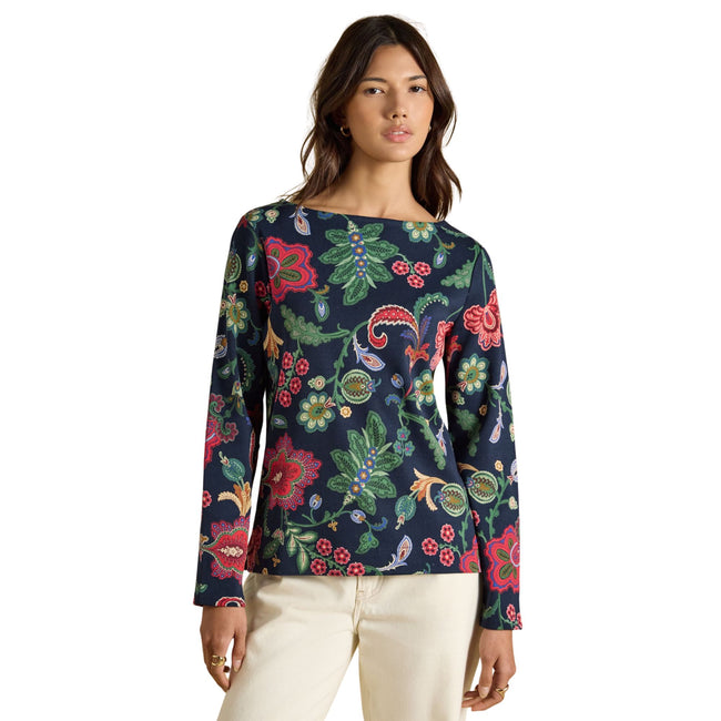 Joules Womens Printed Harbour T-Shirt - Navy Floral Main Image