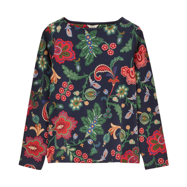 Joules Womens Printed Harbour T-Shirt - Navy Floral Hover Image