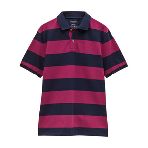 Joules Mens Woody Stripe Polo Shirt - Berry Pink