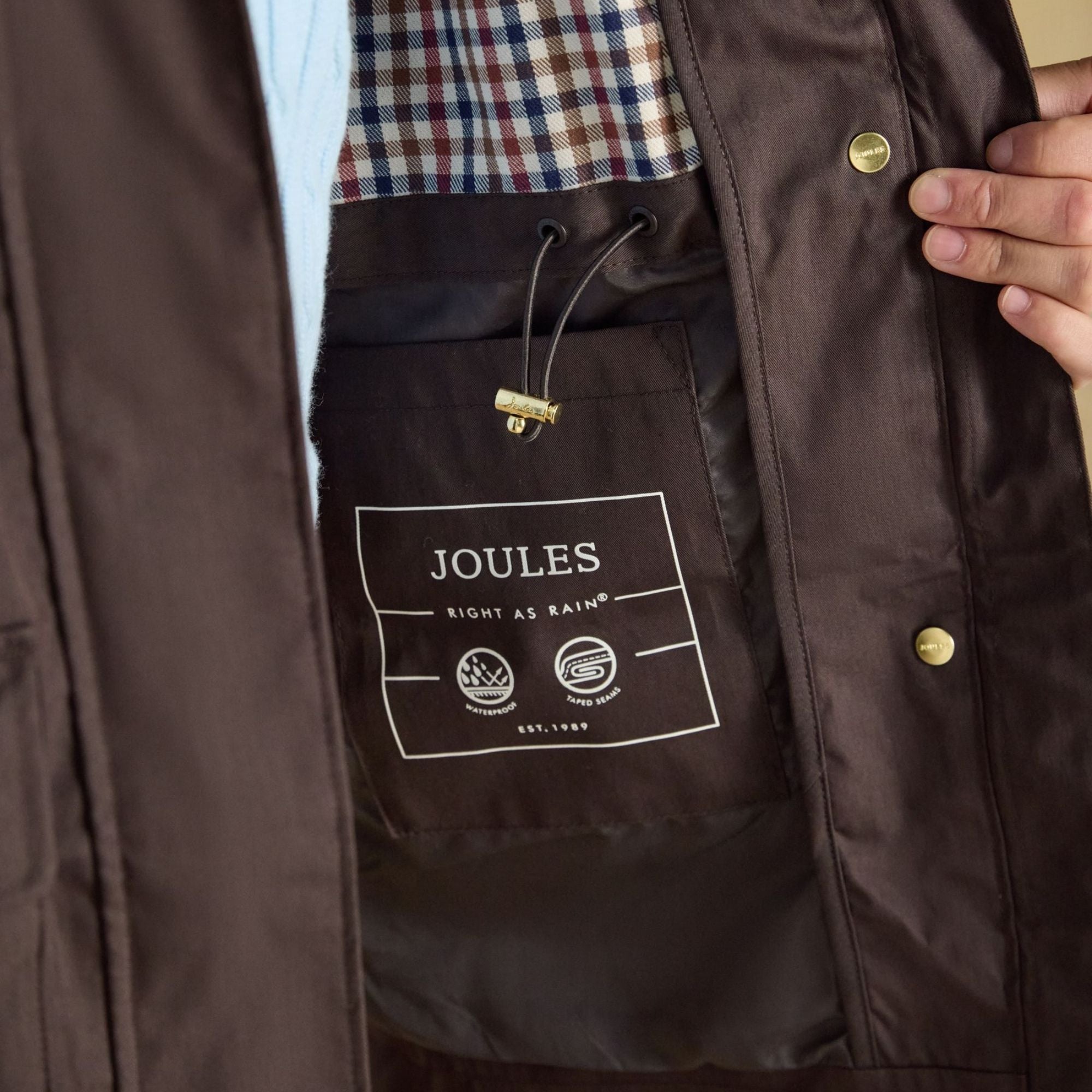 Joules Womens Portwell Coat - Chocolate Brown