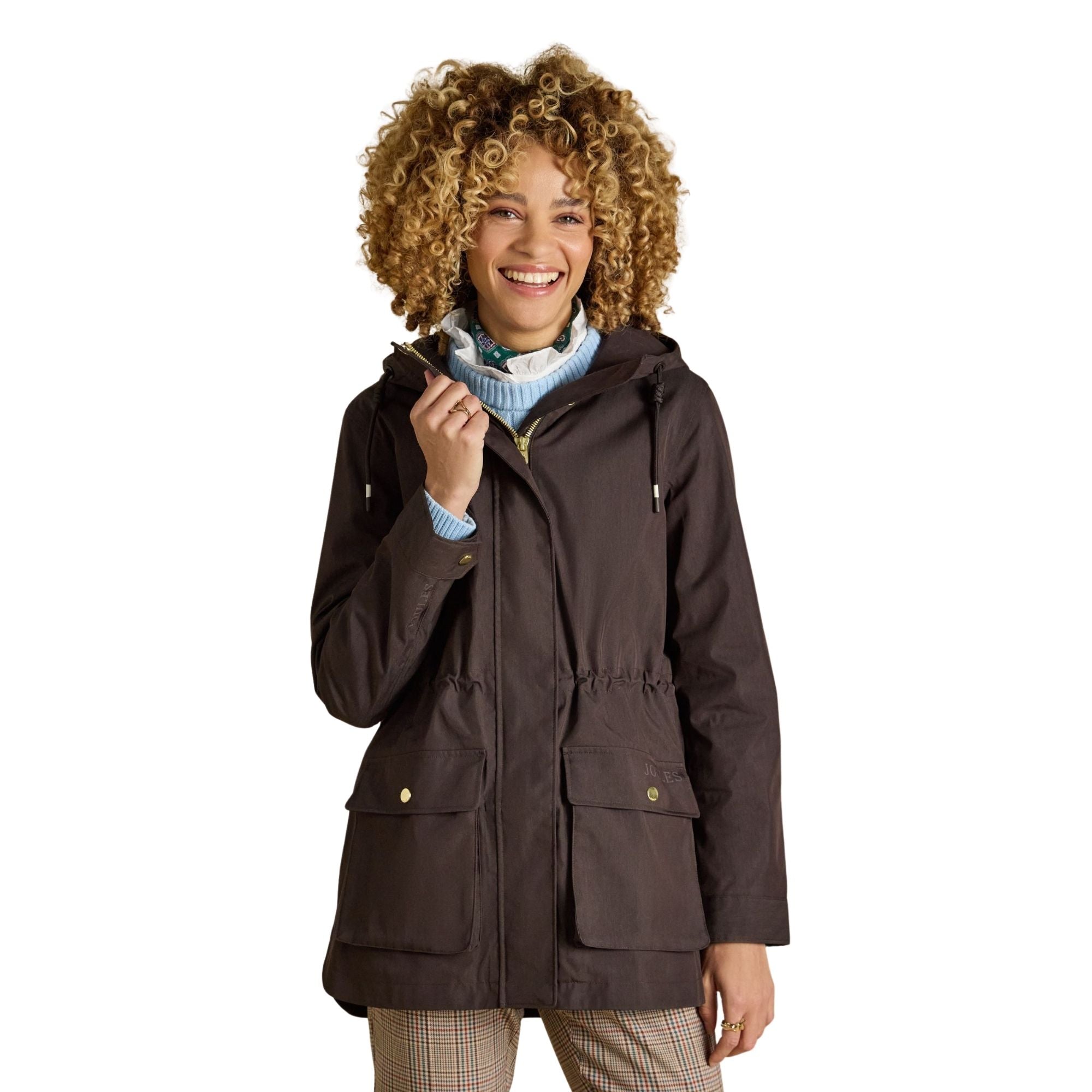 Joules Womens Portwell Coat - Chocolate Brown