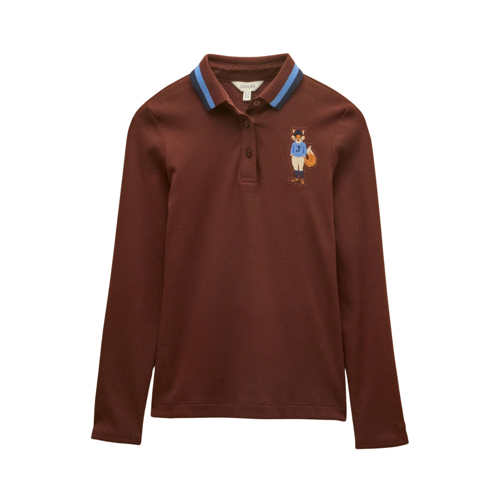Joules Womens Fairfield Jonty Polo Shirt - Chocolate Brown