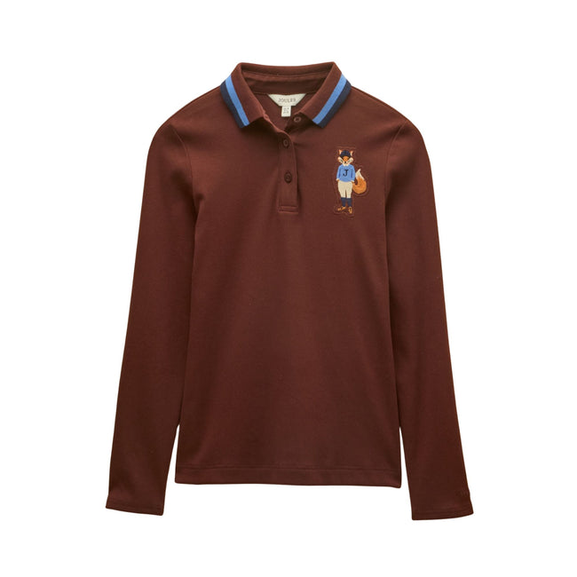 Joules Womens Fairfield Jonty Polo Shirt - Chocolate Brown Hover Image