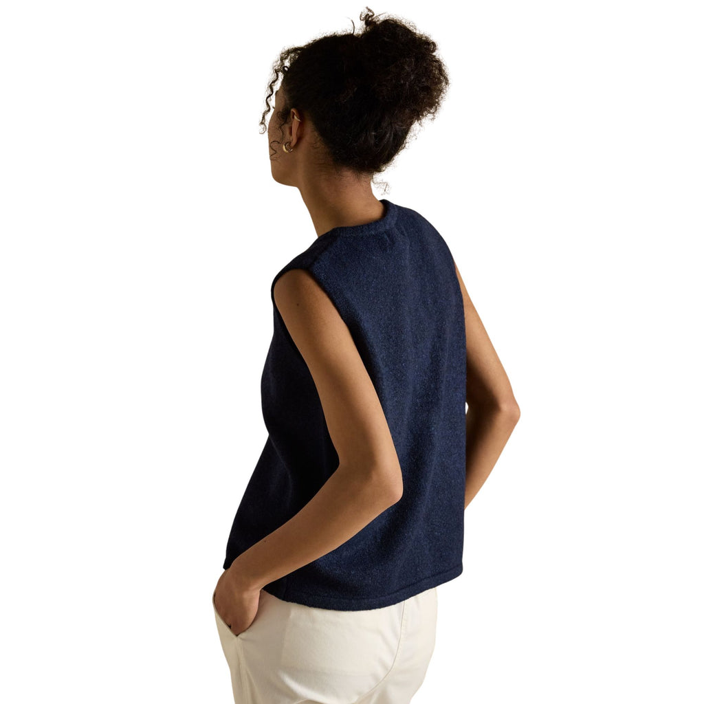 Joules Womens Holly Button Tank Tank Top - Navy