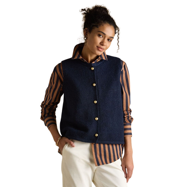 Joules Womens Holly Button Tank Tank Top - Navy Main Image