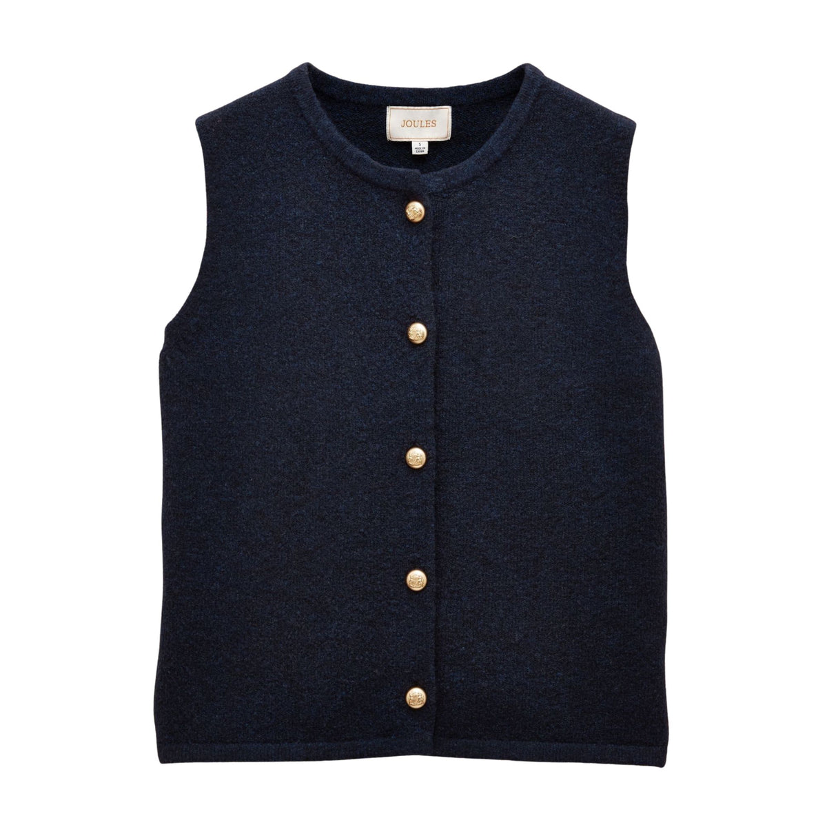 Joules Womens Holly Button Tank Tank Top - Navy