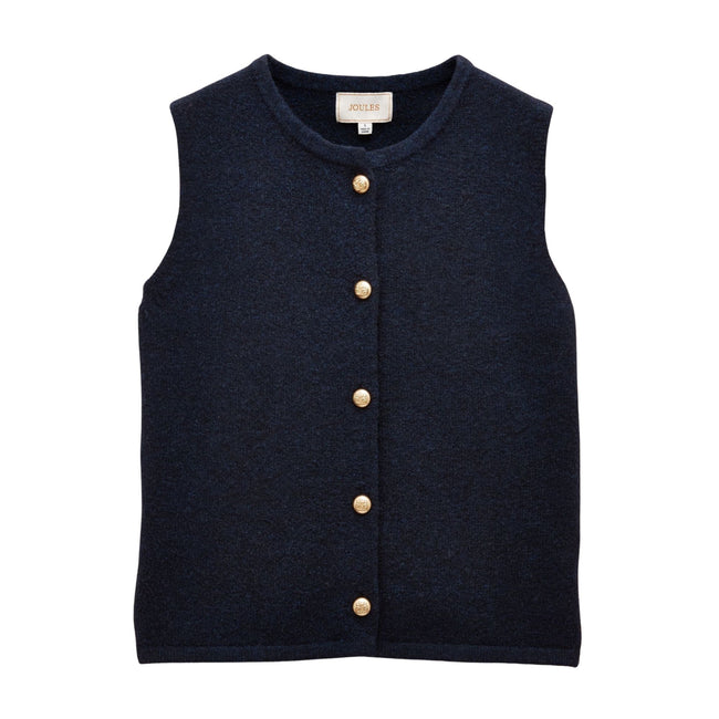 Joules Womens Holly Button Tank Tank Top - Navy Hover Image