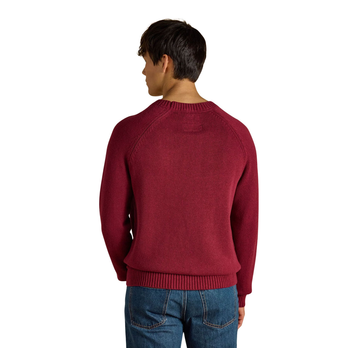 Joules Mens Intarsia Crew Car Jumper - Burgundy Red