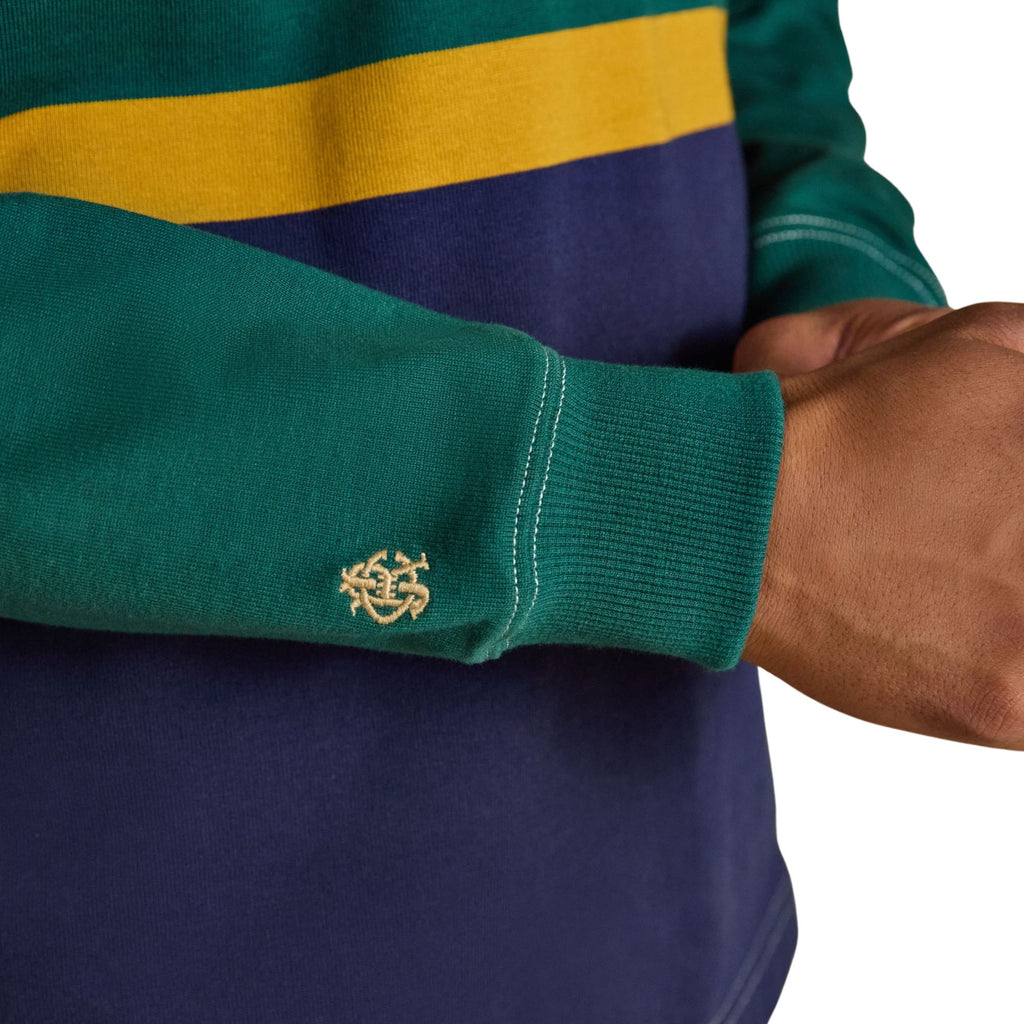 Joules Mens Hotchpotch Embellished Rugby Rugby Shirt - Green/Navy