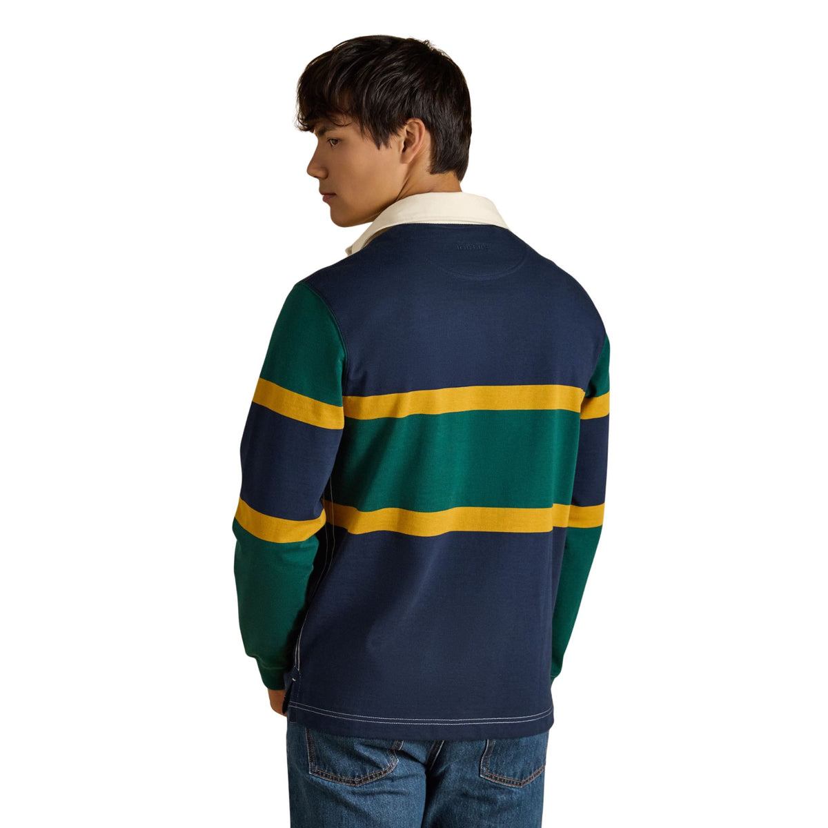 Joules Mens Hotchpotch Embellished Rugby Rugby Shirt - Green/Navy