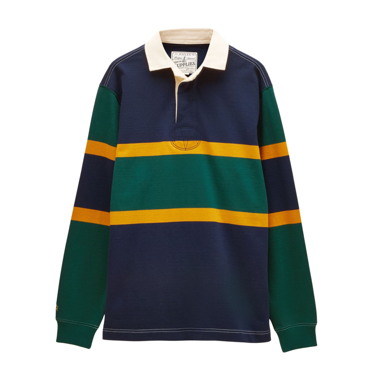 Joules Mens Hotchpotch Embellished Rugby Rugby Shirt - Green/Navy