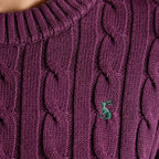 Joules Womens Classic Cable Jumper - Wine