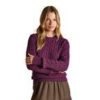 Joules Womens Classic Cable Jumper - Wine