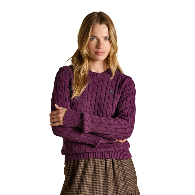 Joules Womens Classic Cable Jumper - Wine Main Image
