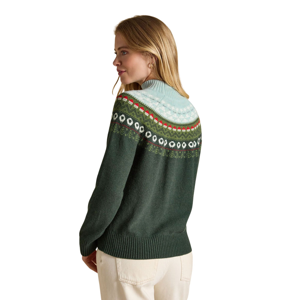 Joules Womens Landscape Fairisle Jumper - Green